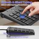 2-in-1 Numpad Wired & USB-Hub mit USB-C & USB-A-Kabeln, Ergonomischer 15° Nummernblock mit 3 USB 2.0 Hub, 18-Tasten Ziffernblock für macbook/Laptop/iPad/PC/Windows/MacOS, Schwarzer USB-C Ziffernblock - 4