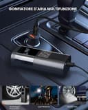 SERVOMASTER Compressore Aria Portatile, Mini Compressore a Batteria con Manometro, Accessori Auto per Gli Uomini Donne, 150PSI Gonfiatore Elettrico con Luce LED Adatto per Auto Moto Bici Palla - 6