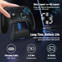 DuLingKer Mando PC con Carga Base, Mando Inalámbrico para Switch 2/Switch/PC Windows/Steam/OLED/Lite, Gaming Mandos con Hall Efecto Trigger/Joystick(Sin Deriva), Luz RGB, Botón M1/M2 Negro - 6