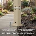 Outsunny Pérgola de Jardín 3x4 m, Cenador de Jardín con Techo Ondulado, 4 Cortinas Extraíbles, Protección UPF50+ y Estructura de Acero Resistente, Pabellón para Exterior, Patio, Terraza, Beige - 6