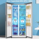 COMFEE ' RCS609IX2 American Fridge-Freezer 460 L(271+189)/No Frost/Compressor Inverter/177 cm height/Cooling/189 L Freezing/Double Control/SuperCool, Inox [Energy Class E] - 2