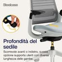 Sedia da ufficio ergonomica Steelcase Series 1 con supporto lombare LiveBack e braccioli 4D Storm Cloud; Prodotto in Europa - 6