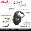flexi Giant Medium Retractable Dog Leash (Tape), 26 ft, Medium, Black/Neon - 4