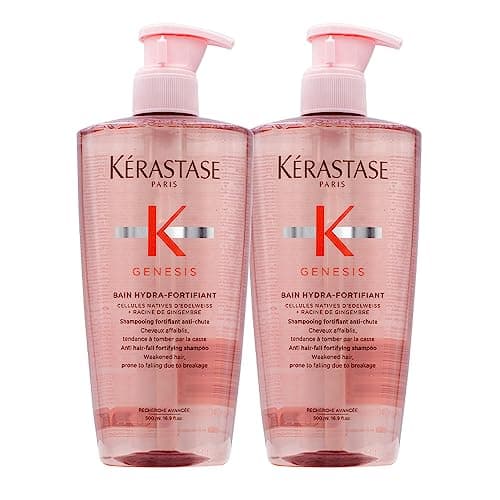Kérastase Shampoo für feines Haar, Nährendes und kräftigendes Haarbad gegen Haarverlust, Bain Hydra-Fortifiant, Genesis, 2 x 500 ml