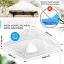 GRAFT Pavillon Abdeckung 3x3m | Schutzhaube für Gartenpavillon | Pavillondach Regenschutz | Gazebo Ersatzbezug | Wasserdicht Transparent | Wasserfeste Pavillon Abdeckplane | Wetterschutz Gartenzelt - 3