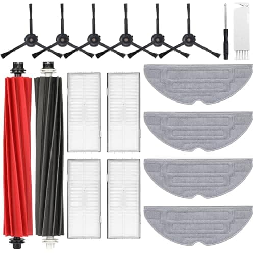APZOVO Kit de Accesorios de Repuesto para Roborock S8 S8 Plus S8+ S8 Pro Ultra, 4 Filtro, 4 Paño, 6 Cepillo Laterale, 2 Cepillo Principal, Accesorios Recambio para Roborock S8 S8 Plus S8+ S8 Pro Ultra