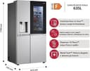 LG GSXV80PZLE Frigorifero Americano Side by Side InstaView Total No Frost con Congelatore, 635 L, Door Cooling, Linear Cooling, Compressore Lineare Inverter - Frigo Smart con Wi-Fi e Freezer - 9