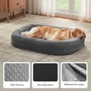 Pawk Large Dog Bed, XL Orthopedic Memory Foam Dog Beds, Washable Dog Bed, Fits up to 41kg, Four-Sided Neck Pillow, Good for Golden Retriever, Labrador, German Shepherd, Samoye, Rottweiler, Dark gray - 7