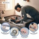 Mobiclinic® Kids, Cuna colecho, 2 en 1, Moon, Correas de fijación a la Cama, Regulable 5 Alturas, Bolsa Transporte, Incluye Ruedas, Malla Transpirable, Ángulo, Base Acolchada - 4