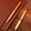 Hsyzygian Set di 5 penne a sfera in legno fatte a mano, per affari e scuola, regalo sostenibile - 9