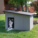 Ferplast Argo 100 Casetta per Cani in Legno FSC - Tetto Spiovente, Apribile - Trattamento Resina Impermeabile & Anti-UV - Piedi Isolanti - Porta Rifinita - 100 x 55 x h 73,5 cm - 4