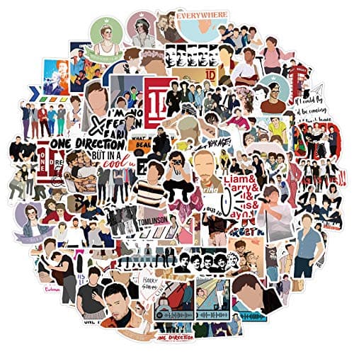 One Direction Sticker Pack 100Pcs, Laptop Stickers Bomb Vinyl Stickers Paquete Variado para Equipaje Computadora Monopatín Coche Motocicleta Calcomanía para Adolescentes Adultos