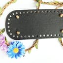 Spldsun 2 piezas Fondo del Borse, Ovale Fondo per Borsa Uncinetto, PU Bolsa Cojín Inferior, bolsa de fondo tejido, ideal para tejer bolsos, bolsas hechas a mano (22 x 10 cm) - 5