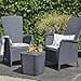Allibert by Keter Vermont Reclining Balcony Outdoor Garden Furniture Set, Graphite with Grey Cushions - 5