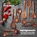 Wooden Cooking Spoon Set – Wooden Cooking Spoon 10 Pieces Made of Teak Wood – Wooden Spoon, Spatula Wood and Other Cooking Cutlery Set – Natural & Perfect for Non-Stick Lightweight & Heat Resistant - 6