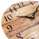 Plumeet Analoge Funk-Wanduhr, 30cm Rahmenlose Hölzerne Wanduhren mit Leisem Quarzwerk, Rustikale Landhaus-Walnuss-Uhren Dekorativ für Schlafzimmer Wohnzimmer, Nur für DE - 2