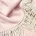 Moe Ridne Merino Wool blend Blanket for King Size Double Bed Light Pink, Large Wool Sofa Throw in Powder Pink | Oeko-Tex Standard 100 certified | 55x79” 140 X 200cm - 3