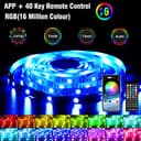 Enteenly Striscia LED TV 3 m, Striscia luminosa Retroilluminazione TV 40-65in, 5050 RGB USB con Telecomando Multicolore FAI DA TE Ritmo Musicale Striscia LED Controllato da APP per HDTV Monitor - 2