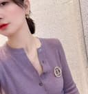 KLUFO CD Monogramma Strass Spilla Pin Rotonda Cristallo Lusso Gioielli Badge Regalo - 5