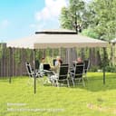 Outsunny Techo de Repuesto para Cenador, 4x3 m, Cubierta de Repuesto con Doble Techo, 8 Orificios de Drenaje, Solo Toldo de Recambio para Pabellón Gazebo, Beige - 9