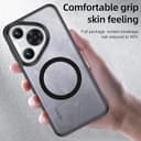 BRAND SET Ultra-Thin TPU Frame Huawei P70 Pro Case, With Magnetic Ring for Wireless Charging & Car Mount, Matte Black - 5