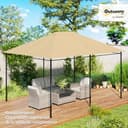 Outsunny Tejido de Recambio para Techo de Carpa de jardín Gazebo Tejido de poliéster de Alta Densidad 180 g/m² Anti-UV 3 x 4 m - 2