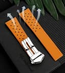 London Craftwork Echtlederarmband für Tag Heuer Carrera Monaco Formel 1 Uhr, 22 mm, Schwarz / Blau, Einheitsgröße, Leder, Kein Edelstein - 3