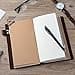 newestor Cuaderno de viaje de cuero recargable, diario de viaje de 8.5 x 4.5 pulgadas con 5 insertos + soporte para bolígrafo y clip para carpeta, tamaño estándar, color marrón - 5