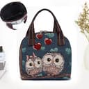 Bolso Bandolera Bordado a Mano Qiwenr - Bolso Tote con Búho y Cremallera - 3