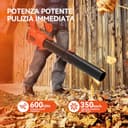 Soffiatore a Batteria, Bravolu Soffiatore Foglie Elettrico, con 2 Batteria da 5200 mAh e Caricabatteria, Velocità Aria Max 305 km/h, 5 Velocità Regolabili e Modalità Turbo - 2