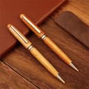 Hsyzygian Set di 5 penne a sfera in legno fatte a mano, per affari e scuola, regalo sostenibile - 4