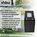 vhbw batteria compatibile con Ambrogio 4.0 Basic, 4.0 Basic 4WD, 4.0 Elite, 4.0 Elite 4WD tagliaerba, robot tagliaerba (10200mAh, 25,2V, Li-Ion) - 2