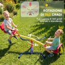 AIYAPLAY Kinderwippe, um 360° drehbar, Tragkraft 200 kg, 2-Sitzer-Wippe mit rutschfesten Griffen, gepolsterten Sitzen, Rückenlehne, Rädern, Schaukel für den Außenbereich, 3-12 Jahre, 253 x 96 x 75 cm - 3