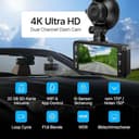 4K Dashcam Oryzon mit 3,94" Bildschirm/Vorne & hinten/Autokamera mit 170° Weitwinkelansicht/Nachtsicht/Parküberwachung/G-Sensor(+1080P + Autoladegerät) - 2
