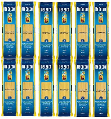 De Cecco Paquete de pasta 12x (4X Spaghetti N ° 12, 4X Spaghettini N ° 11, 4X Linguine N ° 7)