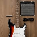 Squier by Fender Affinity Series Stratocaster, Laurel Fingerboard, White Pickguard, 3-Colour Sunburst, Comes with Free Virtual Lessons - 2
