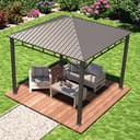 TOOLPORT Gazebo da giardino 3x3 m tetto hardtop in acciaio senza teli laterali, profilo ca. 90x90 mm - 2