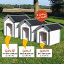 zooprinz wetterfeste Hundehütte Bella - aus massivem Holz - perfekt für draußen - mit umweltfreundlicher Farbe gestrichen in modernen Farben - 3 Größen zur Wahl - 6