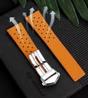 London Craftwork Echtlederarmband für Tag Heuer Carrera Monaco Formel 1 Uhr, 22 mm, Schwarz / Blau, Einheitsgröße, Leder, Kein Edelstein - 2