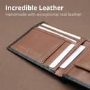 PELLE TORO All-in-One Handmade Mens Wallet with RFID Blocking, Coin Pocket, Fine Leather Card Wallet for Men with 8 Slots and Zip Section, in Wooden Mens Gift Box, Black & Brown - 3