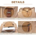 Rufun Mochila de Lona Vintage para portátiles Mochilas de Viaje Bolsa de Gran Capacidad Unisex (Caqui) - 3