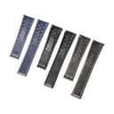 ROUHO 22mm Atmungsaktives Echtleder Uhrenarmband Schweißfestes Ersatz Uhr Band für Tag Heuer Carrera Heritage Chronograph 6-Schwarz + Schwarz - 4