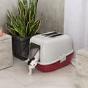 Ferplast Lettiera per gatti Chiusa MAGIX, Cassetta igienica per gatti, Setaccio, Fondo contenitivo, Portina basculante oscurata, Bordeaux - 2