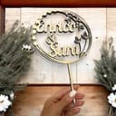 Butterfly Store Cake Topper Personalizzato Nomi in Legno – Decorazione per Torta Matrimonio, Anniversario o Evento Speciale – Stile Boho Elegante – 15x25 cm – Artigianale e su Misura - 4