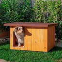 Ferplast Hundehütte große Hunde BAITA 80 aus FSC-Holz, Hundehaus Outdoor Wetterfest, Isolierende Kunststofffüße, Tür mit Bissschutzkante aus Aluminium, 96 x 65 x h 66 cm. - 3
