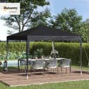 Outsunny 3 x 3M Garden Pop Up Gazebo Height Adjustable Marquee Party Tent Wedding Canopy with Carrying Bag, Black - 2