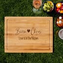 Housewarming Personalised Chopping Board - Love is in The Kitchen Custom Names Design - 8