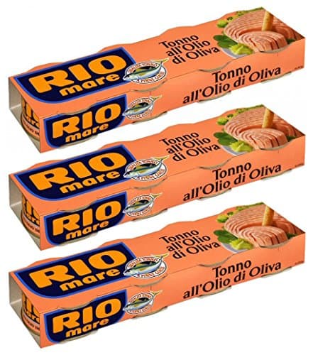 Rio Mare: Set of 12 Cans of Tuna Fish in Olive Oil, Yellowfin Tuna Quality * Pack of 12, 80g (2.82oz) Each * 960g (33.86oz) Total * [ Italian Import ]
