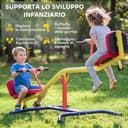 AIYAPLAY Kinderwippe, um 360° drehbar, Tragkraft 200 kg, 2-Sitzer-Wippe mit rutschfesten Griffen, gepolsterten Sitzen, Rückenlehne, Rädern, Schaukel für den Außenbereich, 3-12 Jahre, 253 x 96 x 75 cm - 6