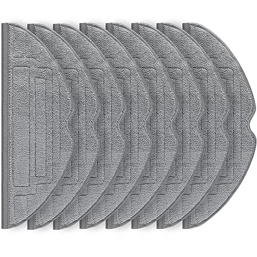 Pack of 8 Wipes for Roborock S8 Pro Ultra Robot Vacuum Cleaner, Silver Ion Microfibre VibraRise 2.0 Wiping Cloth Accessories (Blue Grey)